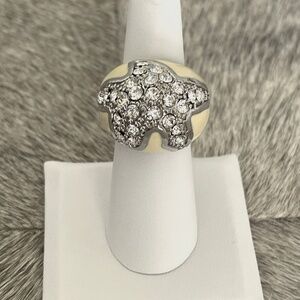 ENAMEL & CRYSTALS RHINESTONES COCKTAIL RING